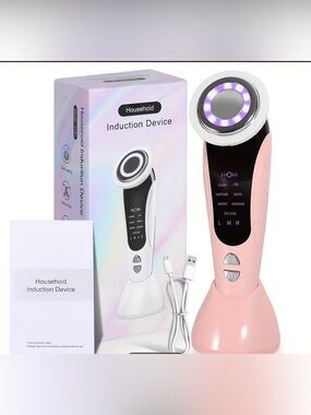 7 in 1 skin care- Facial Massager -pink  with LED